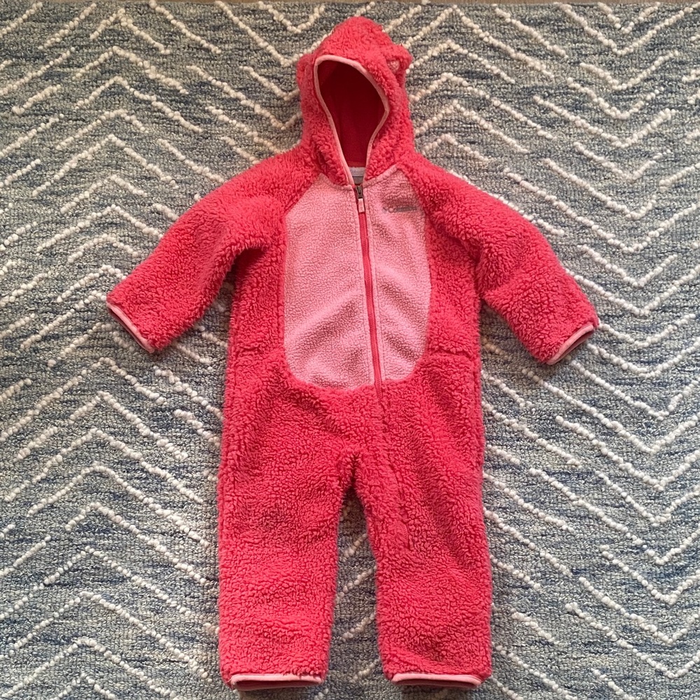 Columbia Cozy Sherpa Pink Fleece Kids One Piece Bunting